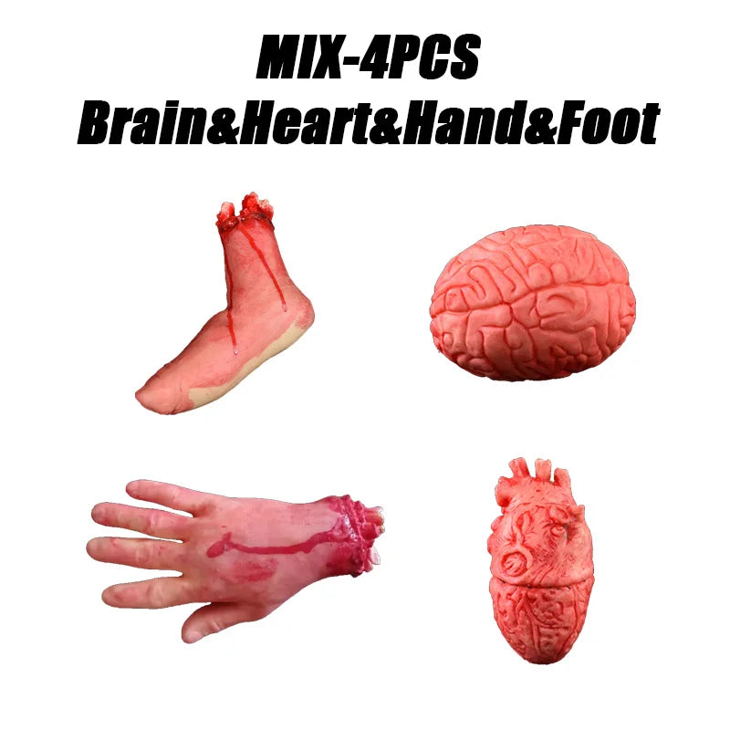 Zelixo Fake Body Parts Prop Set — Scary Halloween Party & Prank Decoration