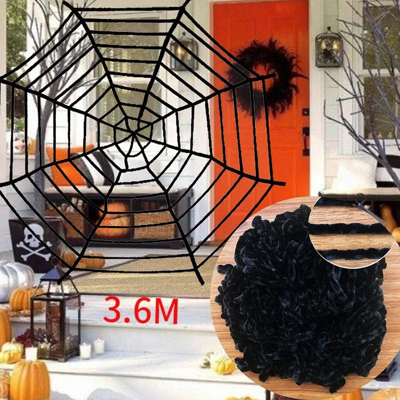 Zelixo Giant Plush Black Spider — Halloween Haunted House Decoration 30–200cm