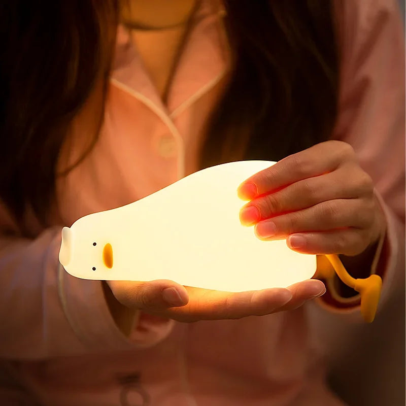 Zelixo Squishy Duck LED Night Light — Rechargeable Silicone Kids Bedroom Lamp