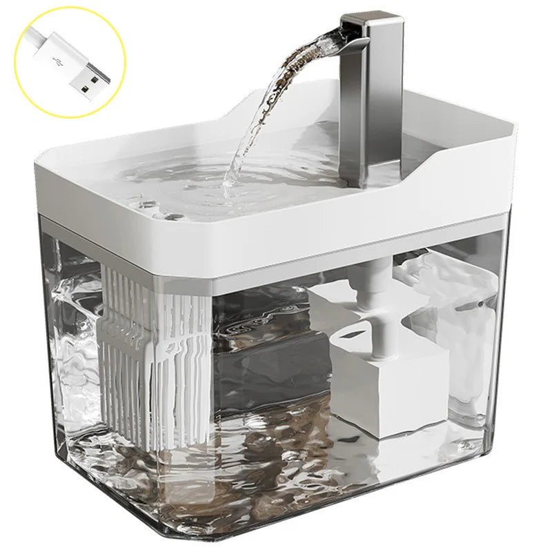 Zelixo Cat Water Fountain — Auto Filter Transparent Recirculating Dispenser