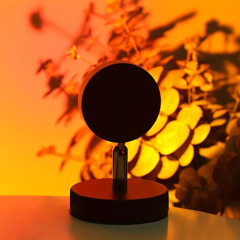 Zelixo USB Sunset Projection Light — 180° Rotating Rainbow Wall Lamp