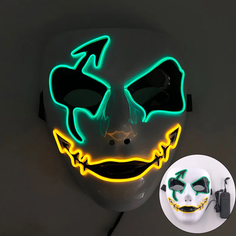 Zelixo Neon Light-Up Fox Mask — Glow in the Dark LED Halloween Cosplay Mask