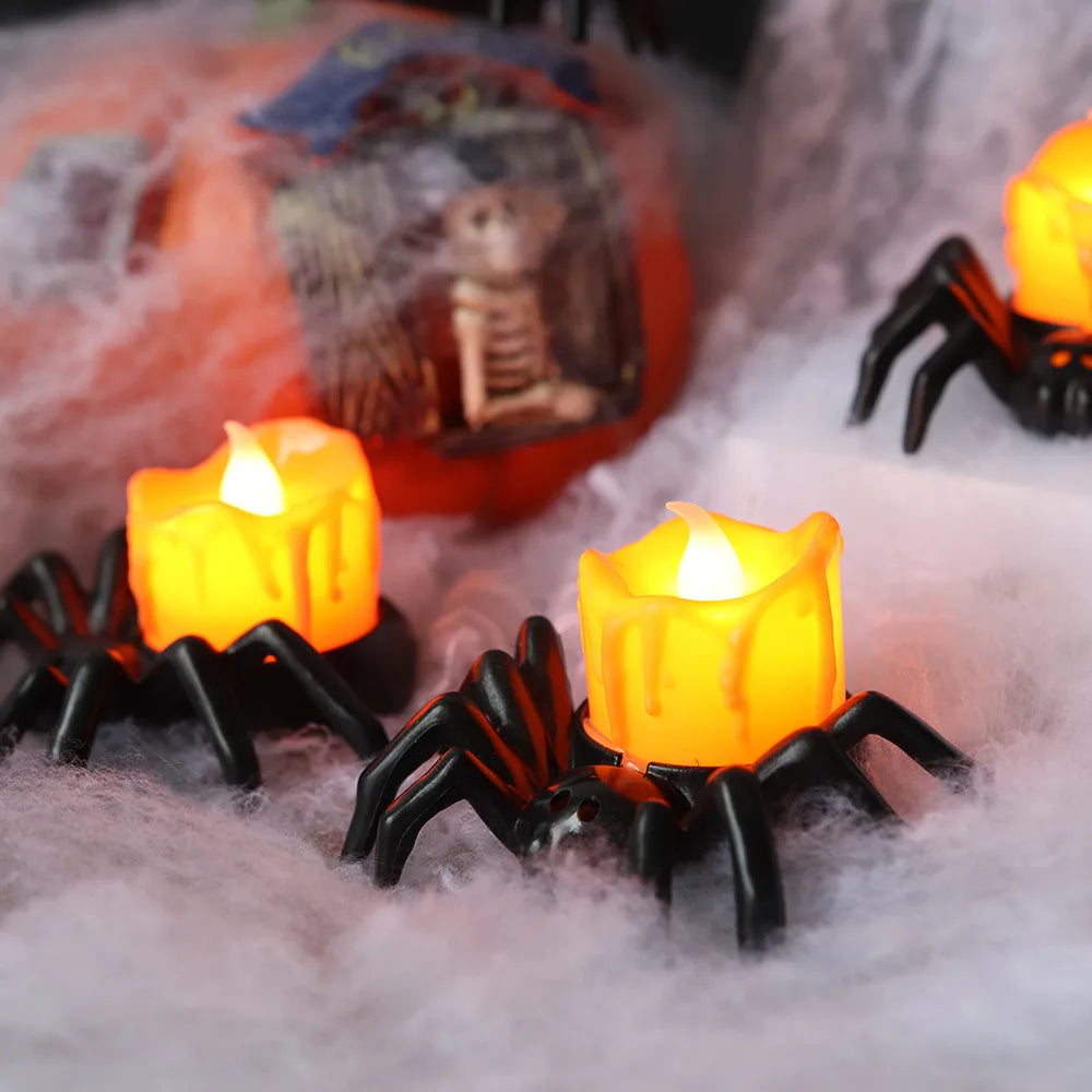 Zelixo Spider Night Lights 5pc — Glowing Halloween Party & Haunted House Decor