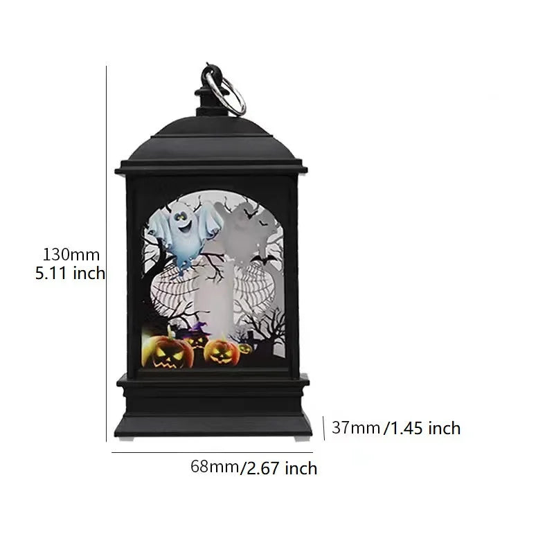 Zelixo Portable Pumpkin Castle Lantern — LED Jack-O-Lantern Flame Halloween Lamp