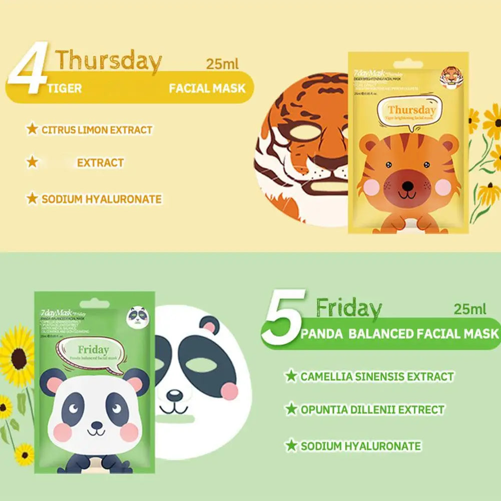 Zelixo Cartoon Animal Hydrating Face Sheet Mask — Cute Dog Panda Pig Moisturizing Mask