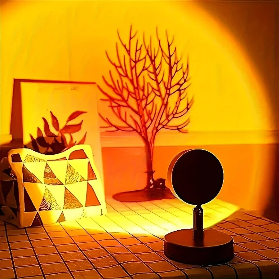 Zelixo USB Sunset Projection Light — 180° Rotating Rainbow Wall Lamp
