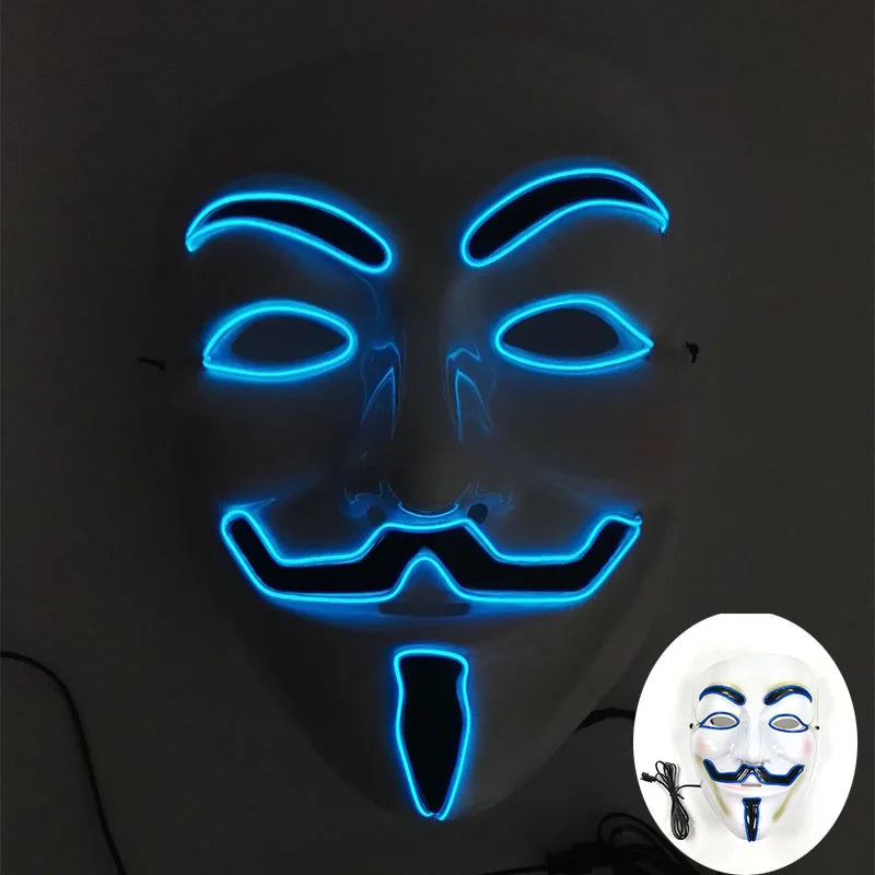 Zelixo Neon Light-Up Fox Mask — Glow in the Dark LED Halloween Cosplay Mask