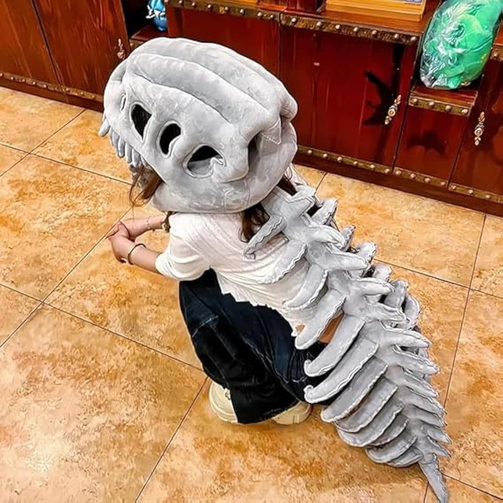 Zelixo Dinosaur Skeleton Hat — Funny Soft Cosplay Costume Prop for Kids & Adults