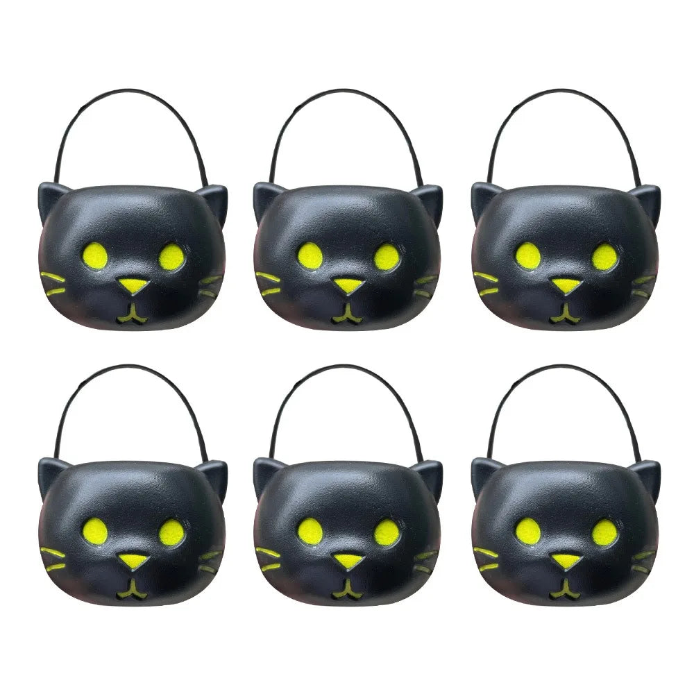 Zelixo Mini Pumpkin Buckets 6pc — Jack-O-Lantern Trick or Treat Candy Baskets