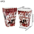 Zelixo Halloween Party Tableware — Bloody Handprint Plates, Cups & Popcorn Boxes