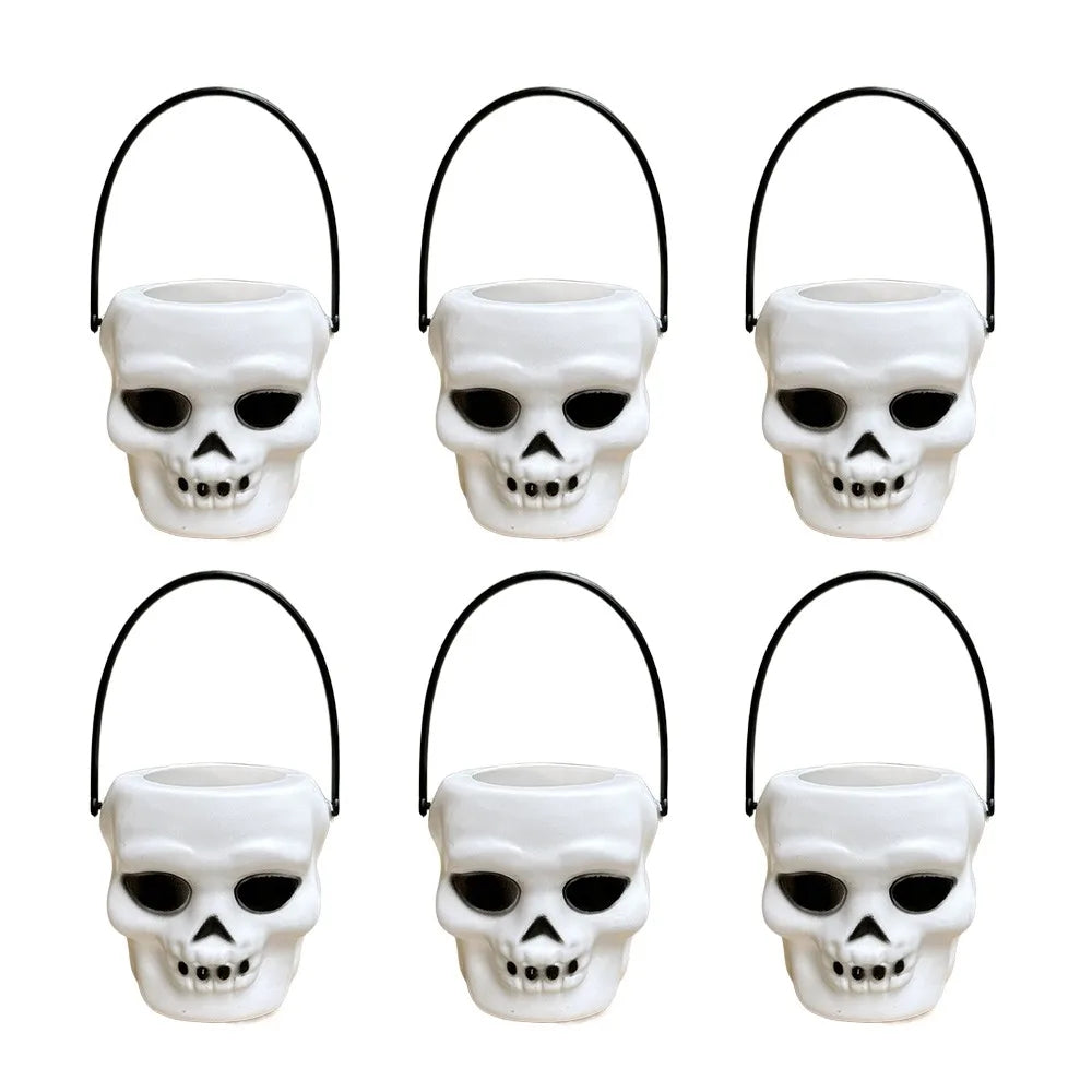Zelixo Mini Pumpkin Buckets 6pc — Jack-O-Lantern Trick or Treat Candy Baskets