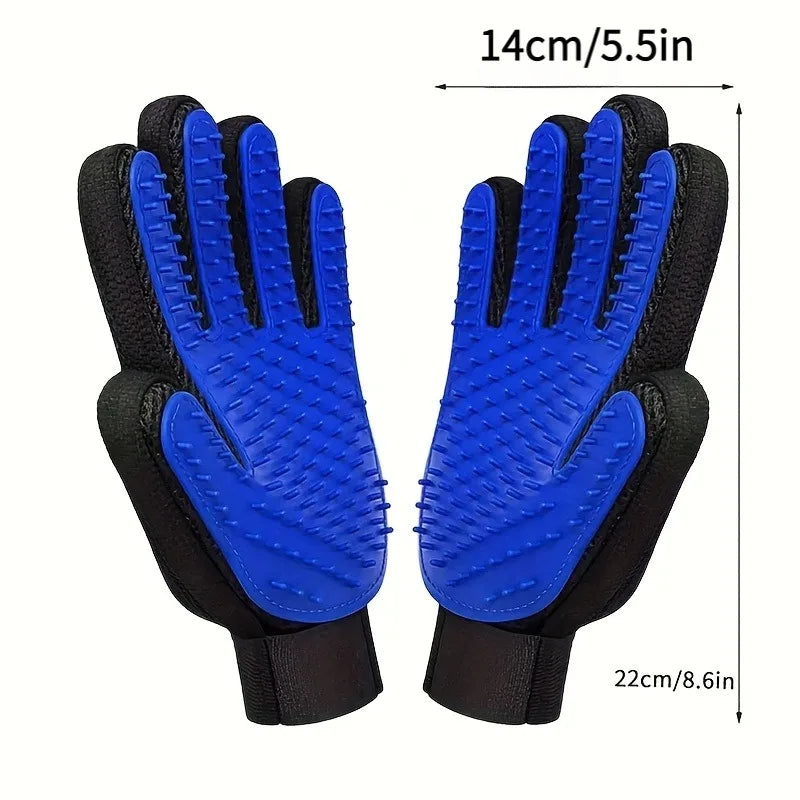 Zelixo 2-in-1 Pet Grooming Glove — Silicone Deshedding & Massage Glove for Dogs & Cats