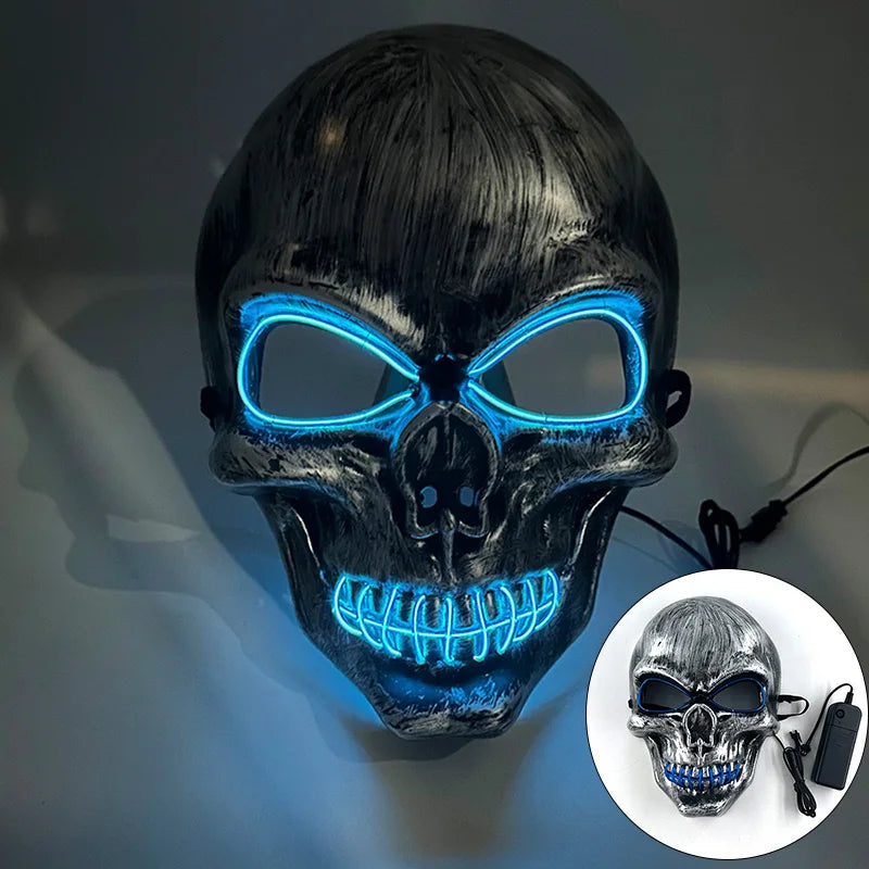 Zelixo Neon Light-Up Fox Mask — Glow in the Dark LED Halloween Cosplay Mask