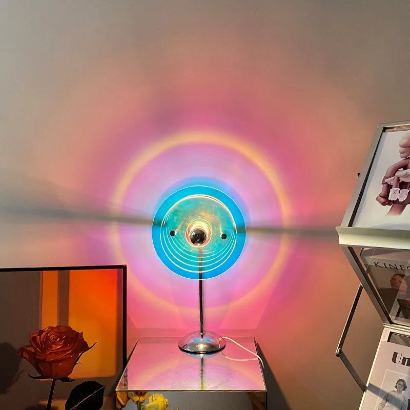 Zelixo Sunset Rainbow Table Lamp — USB LED Projection Night Light for Room Decor