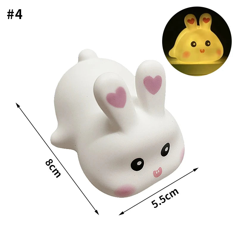 Zelixo Panda & Rabbit LED Night Light — Battery Powered Kids Bedroom Lamp