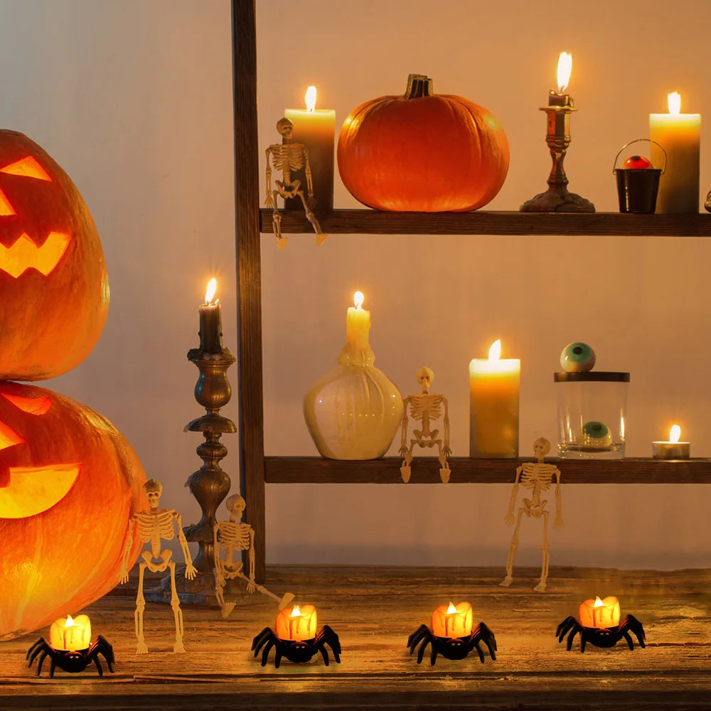 Zelixo Spider Night Lights 5pc — Glowing Halloween Party & Haunted House Decor