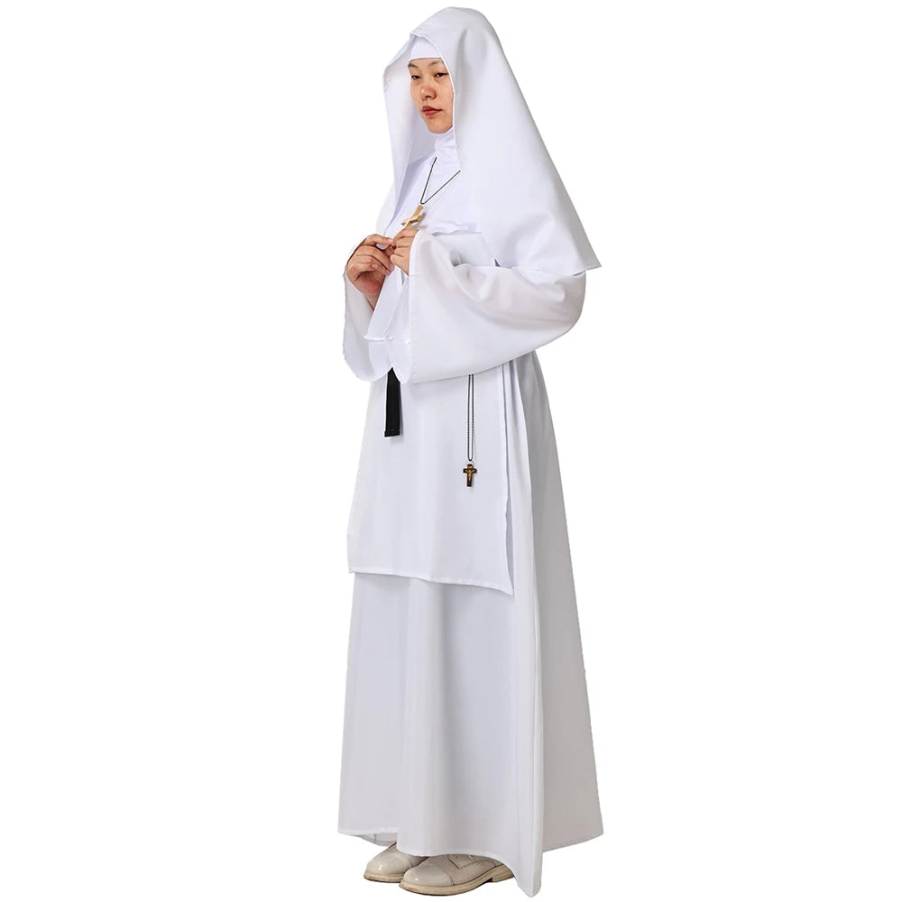 Zelixo Scary Nun Costume Dress — Women's Horror Cosplay Halloween Outfit