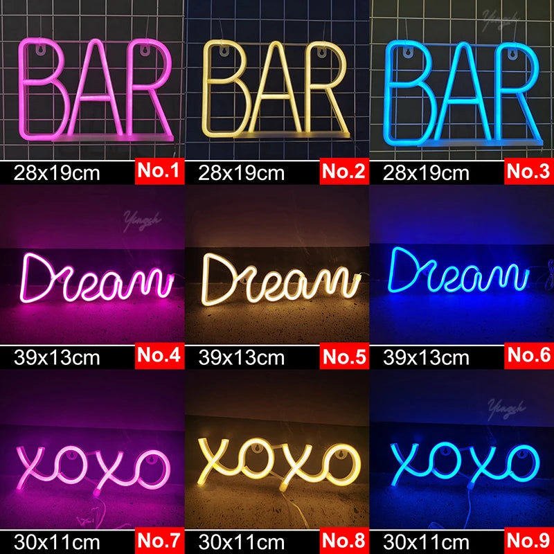 Zelixo LED Neon Sign Light — Custom Room Decor for Bedroom, Bar & Party