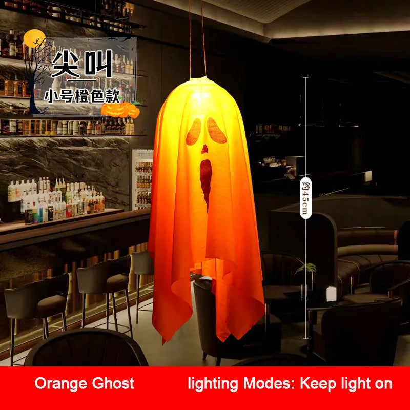 Zelixo LED Glow Ghost Props — Indoor & Outdoor Hanging Halloween Decoration