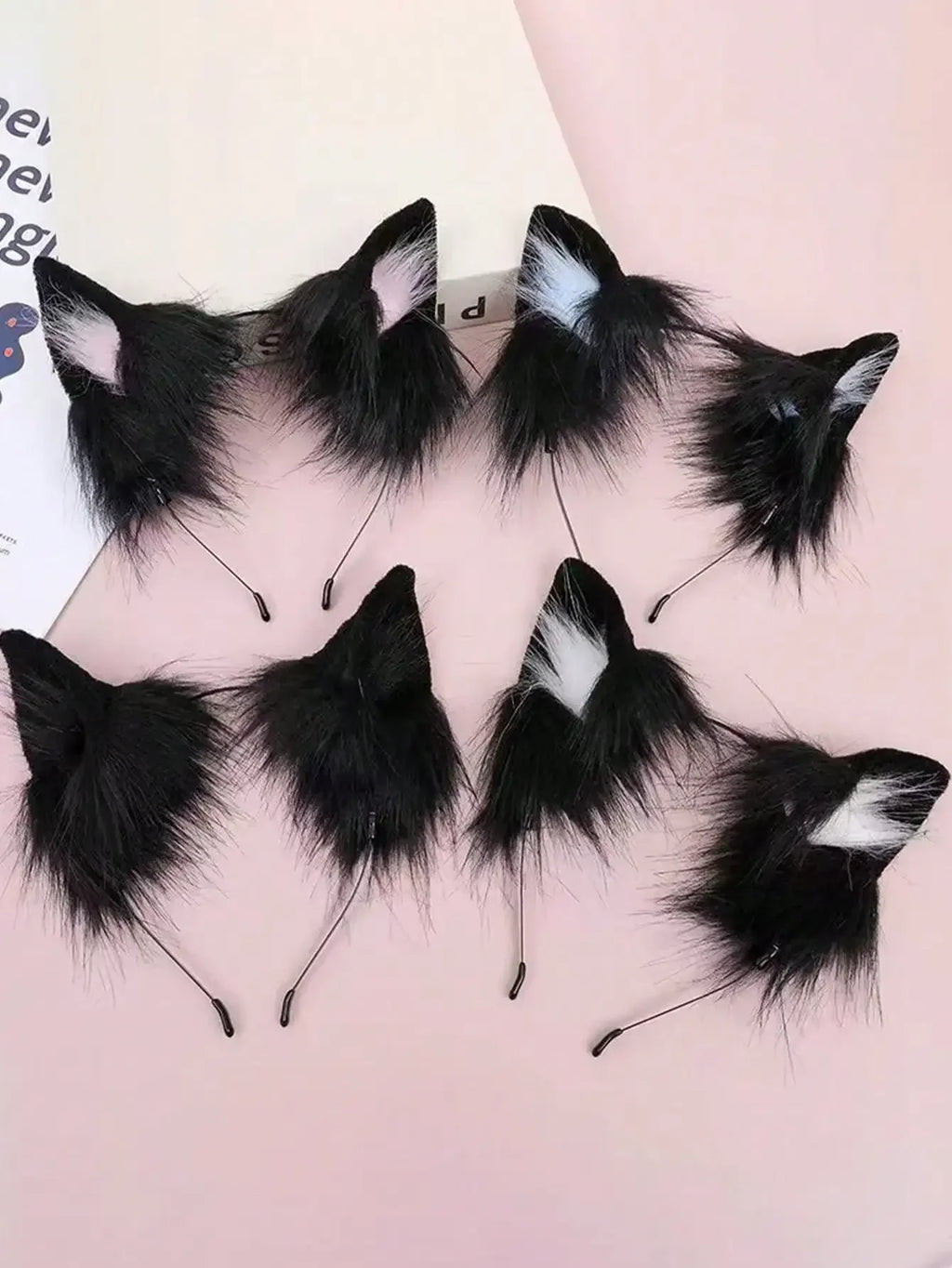 Zelixo Pink Cat Ear Headband — Cute Kawaii Plush Hair Accessory & Costume Prop