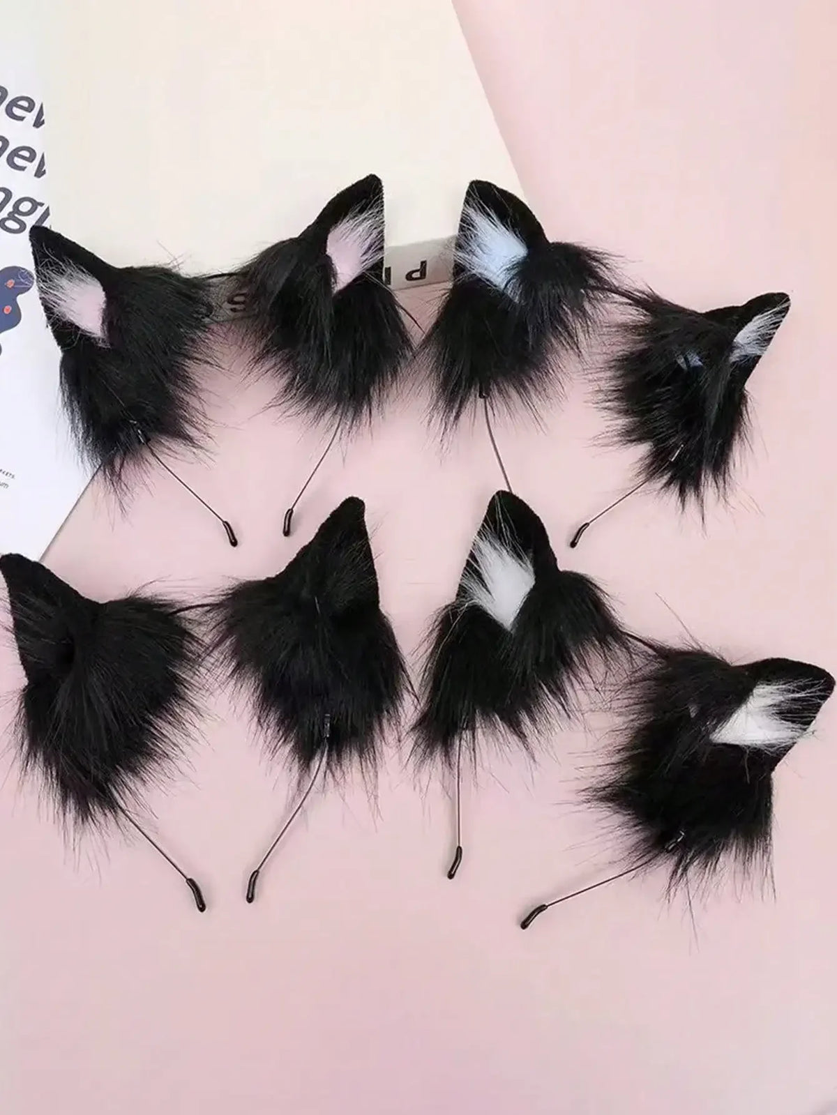 Zelixo Pink Cat Ear Headband — Cute Kawaii Plush Hair Accessory & Costume Prop