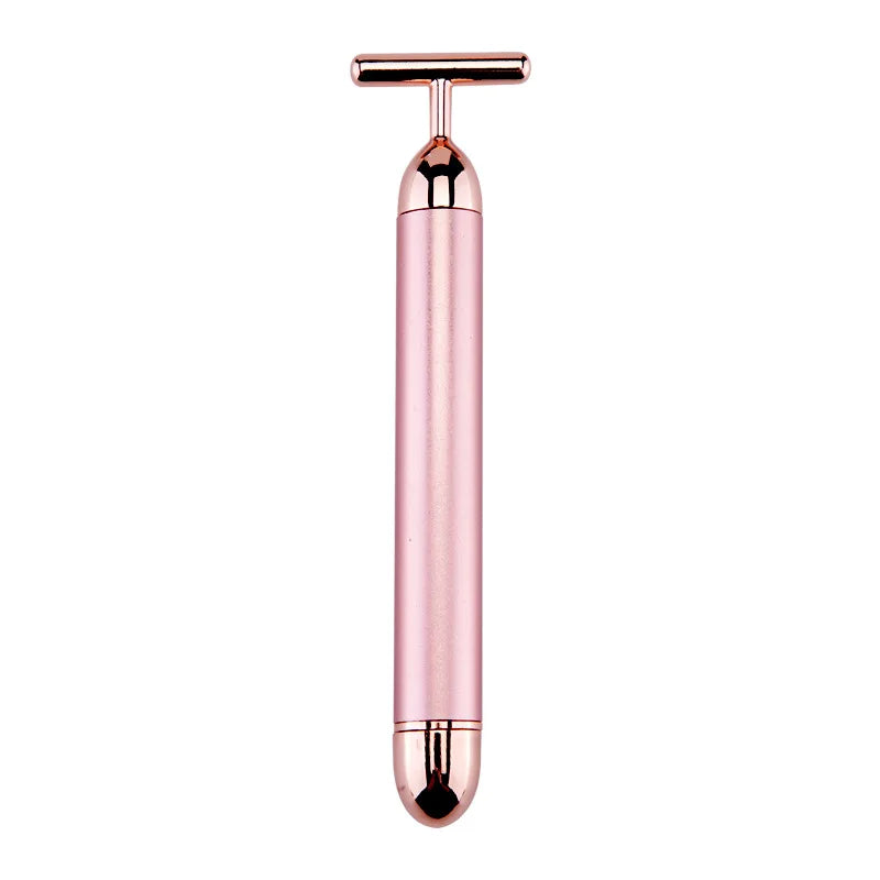 Zelixo 24K Gold Face Lift Roller — T-Shape Vibrating Facial Slimming Massager