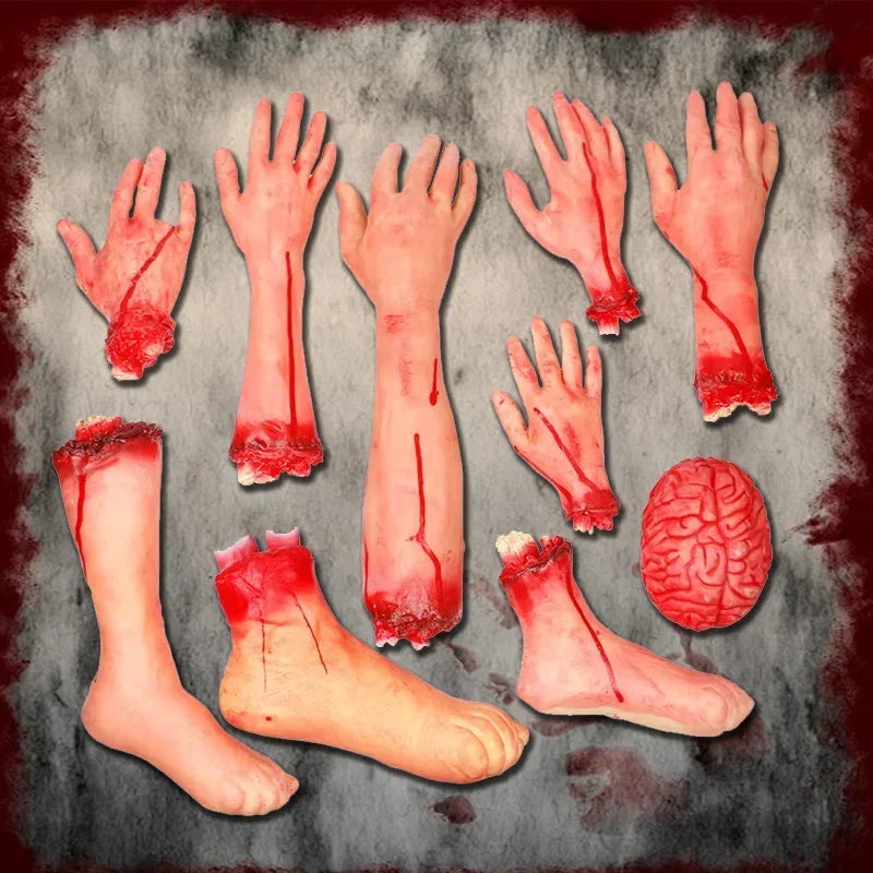 Zelixo Fake Body Parts Prop Set — Scary Halloween Party & Prank Decoration