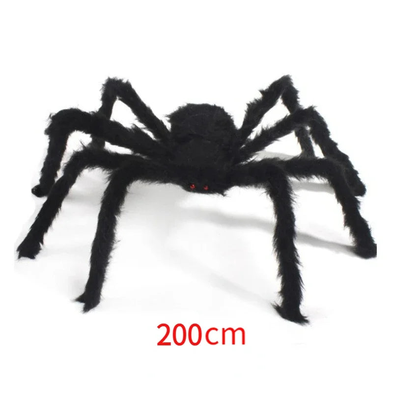 Zelixo Giant Plush Black Spider — Halloween Haunted House Decoration 30–200cm