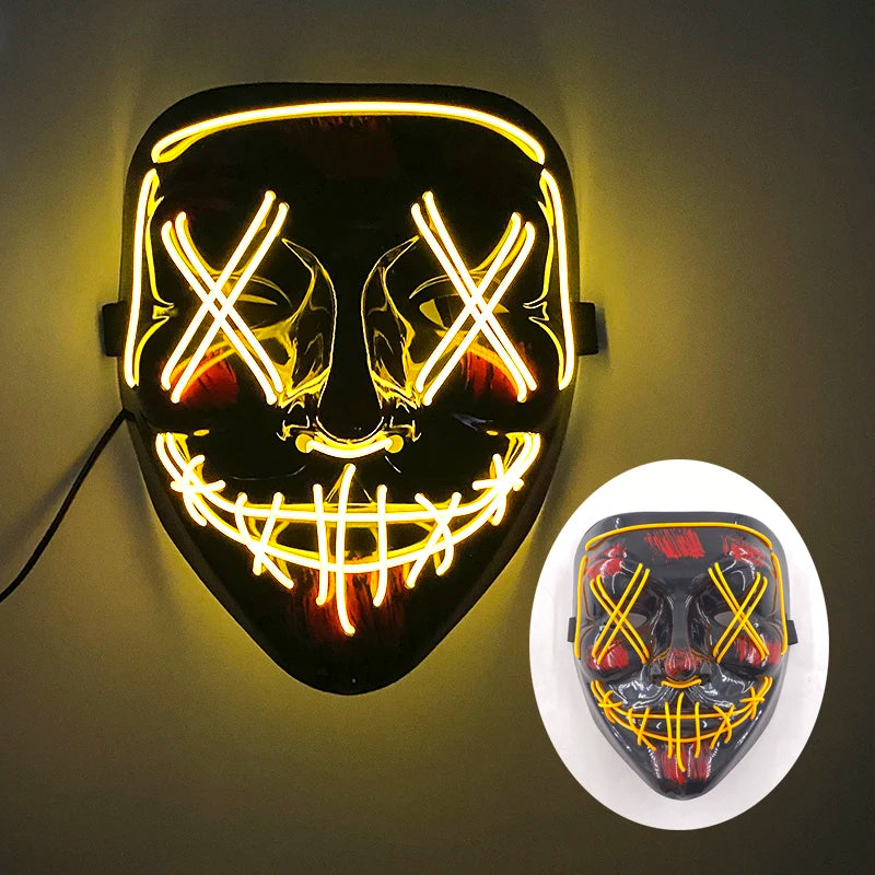 Zelixo Neon Light-Up Fox Mask — Glow in the Dark LED Halloween Cosplay Mask