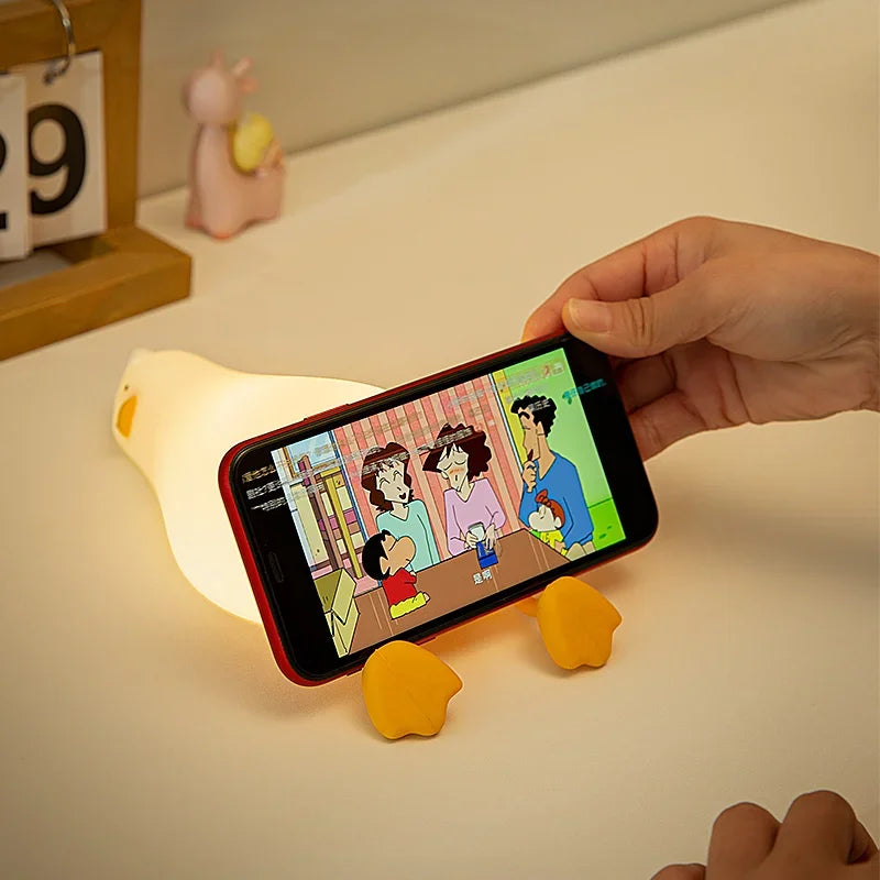 Zelixo Squishy Duck LED Night Light — Rechargeable Silicone Kids Bedroom Lamp