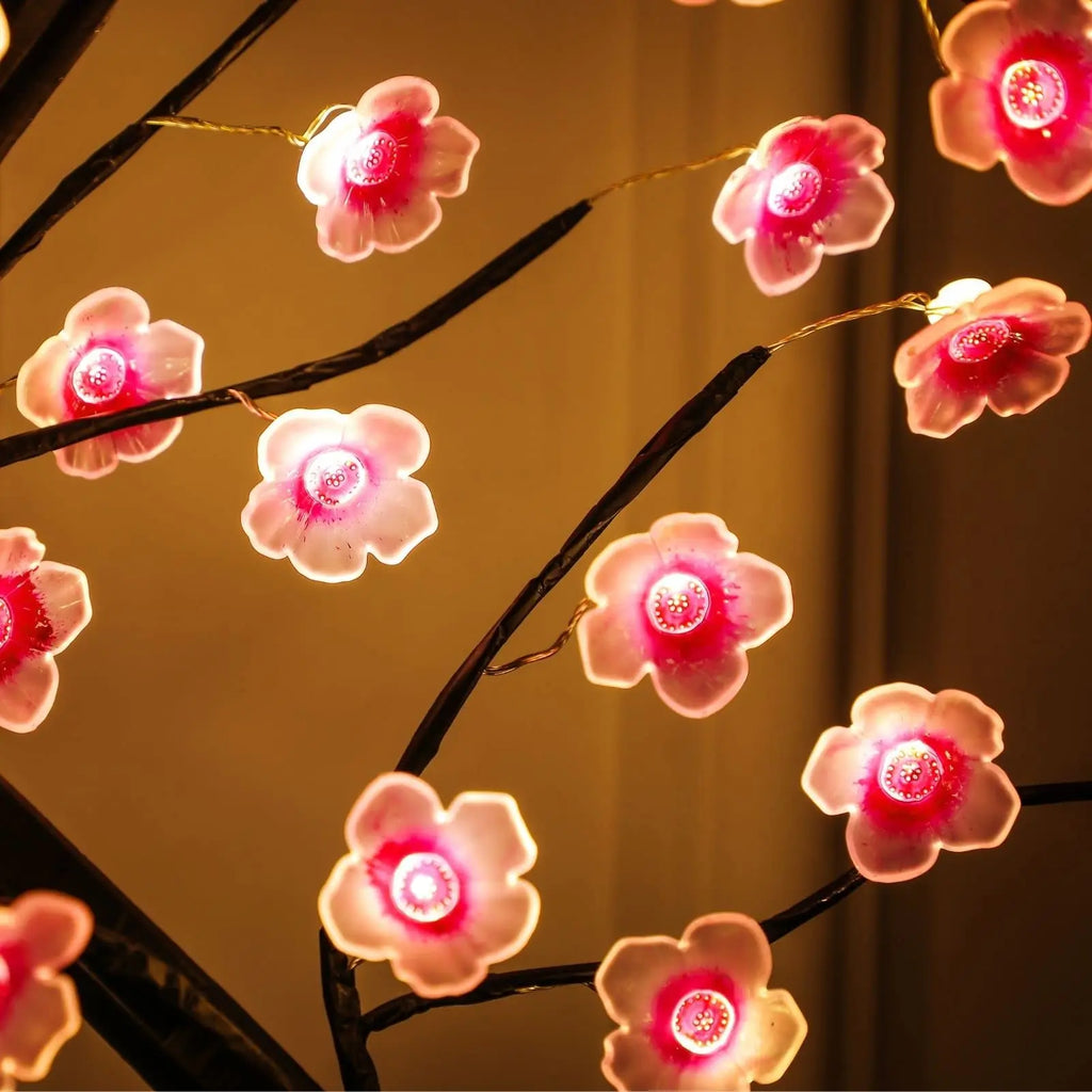 Zelixo Bonsai Tree LED Night Light — USB Touch Switch Cherry Blossom Desktop Lamp
