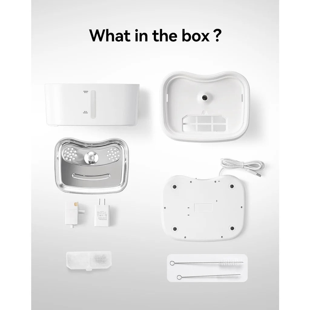 Zelixo Smart Cat Water Fountain App-Connected — 2.5L Stainless Steel Tray & Weight Sensor