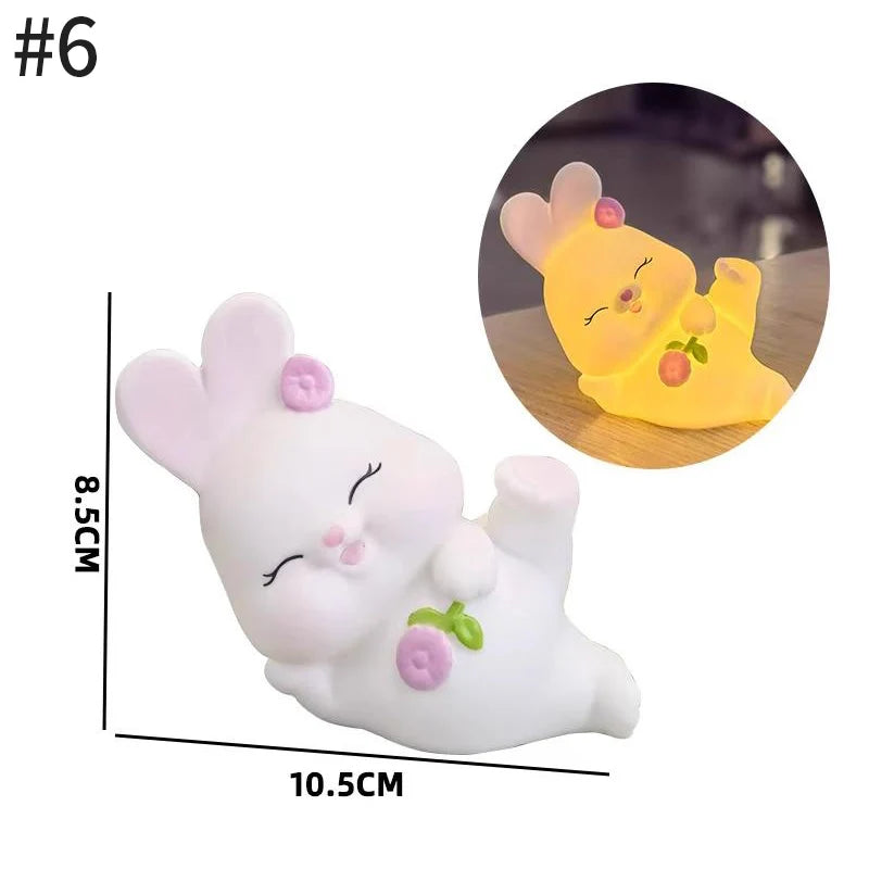 Zelixo Panda & Rabbit LED Night Light — Battery Powered Kids Bedroom Lamp