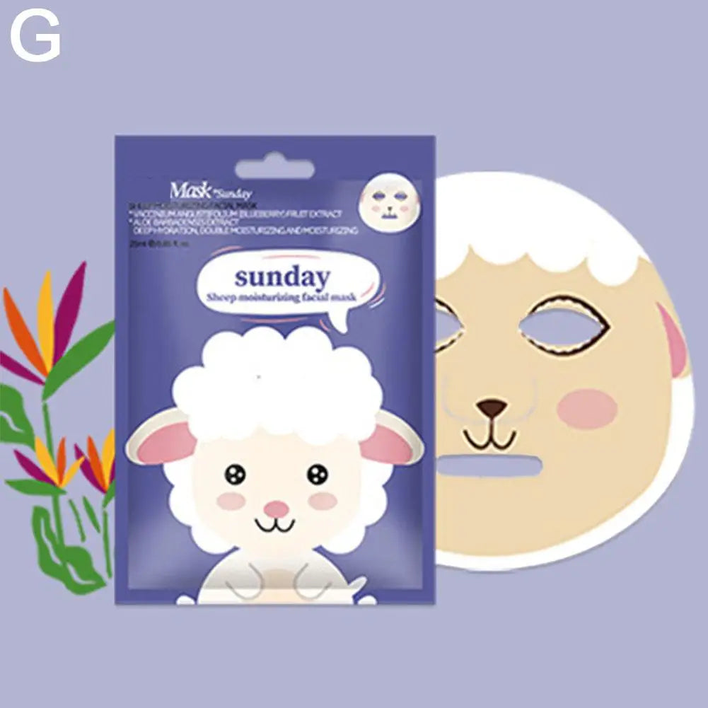 Zelixo Cartoon Animal Hydrating Face Sheet Mask — Cute Dog Panda Pig Moisturizing Mask