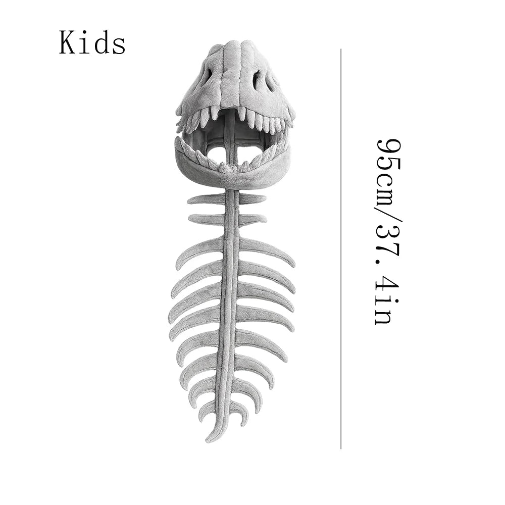 Zelixo Dinosaur Skeleton Hat — Funny Soft Cosplay Costume Prop for Kids & Adults