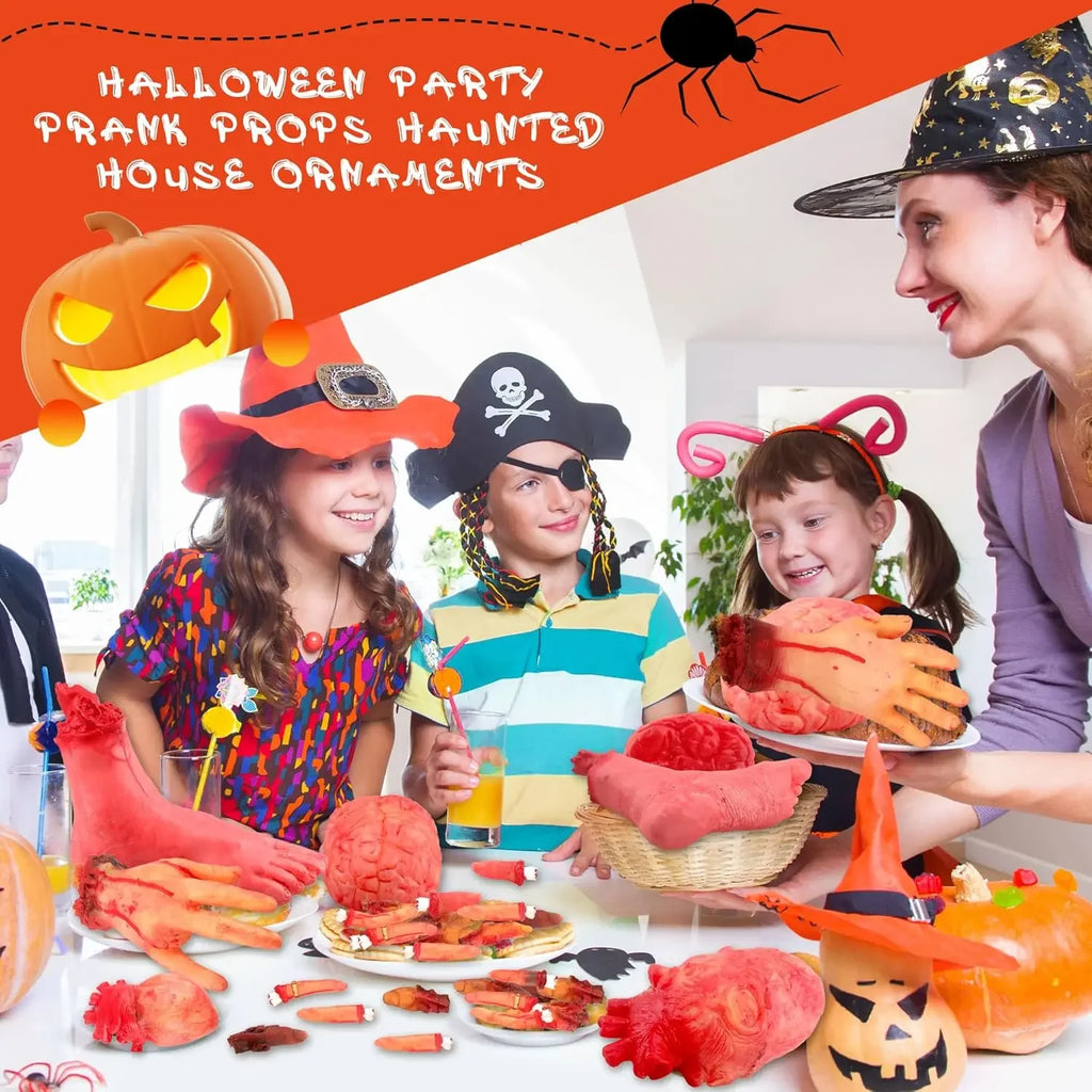 Zelixo Fake Body Parts Prop Set — Scary Halloween Party & Prank Decoration
