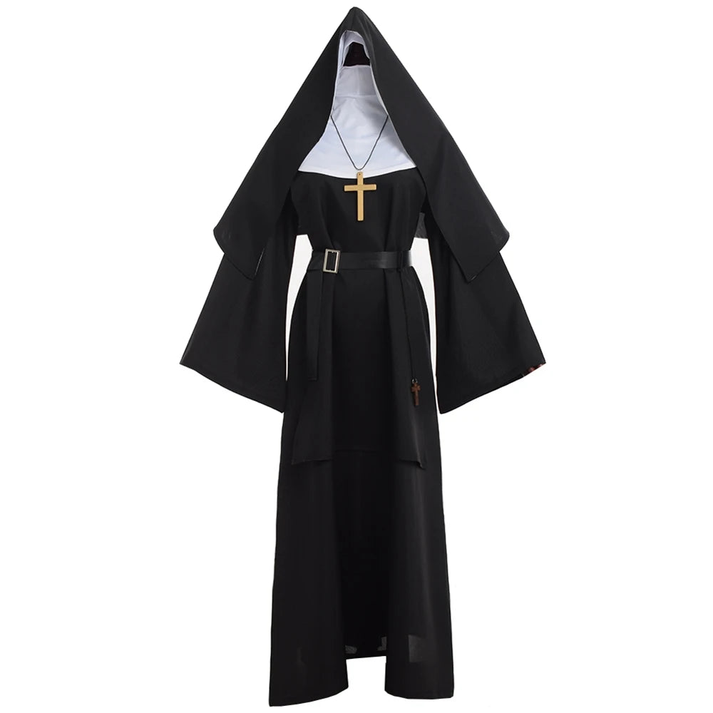 Zelixo Scary Nun Costume Dress — Women's Horror Cosplay Halloween Outfit