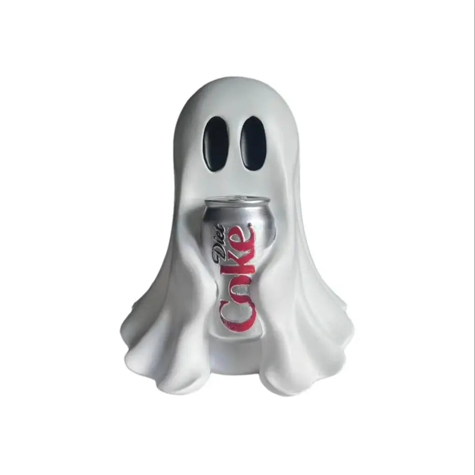 Zelixo Funny Ghost Soda Can Statue — Cute Spooky Resin Desk Decor & Gift
