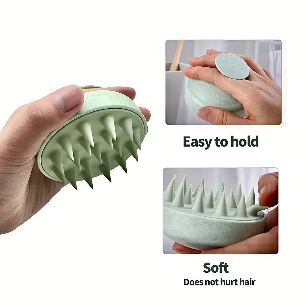 Zelixo Silicone Shampoo Body Brush — Scalp Massage Comb for Shower & Salon