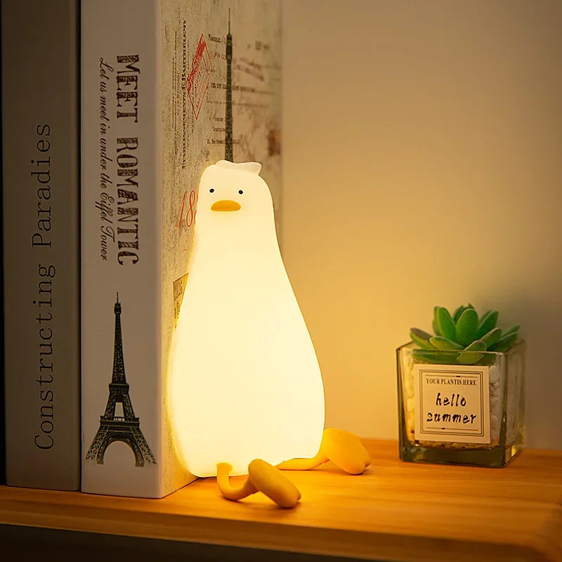 Zelixo Squishy Duck LED Night Light — Rechargeable Silicone Kids Bedroom Lamp