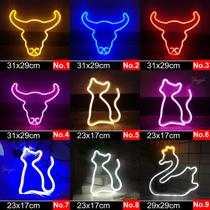 Zelixo LED Neon Sign Light — Custom Room Decor for Bedroom, Bar & Party