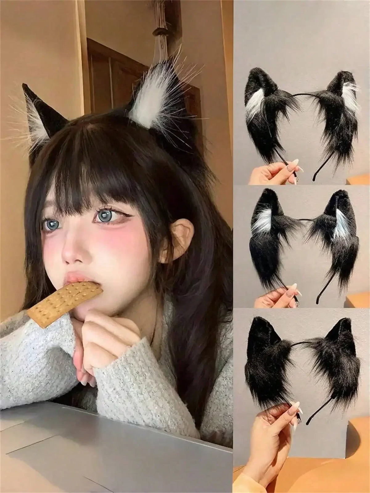 Zelixo Pink Cat Ear Headband — Cute Kawaii Plush Hair Accessory & Costume Prop