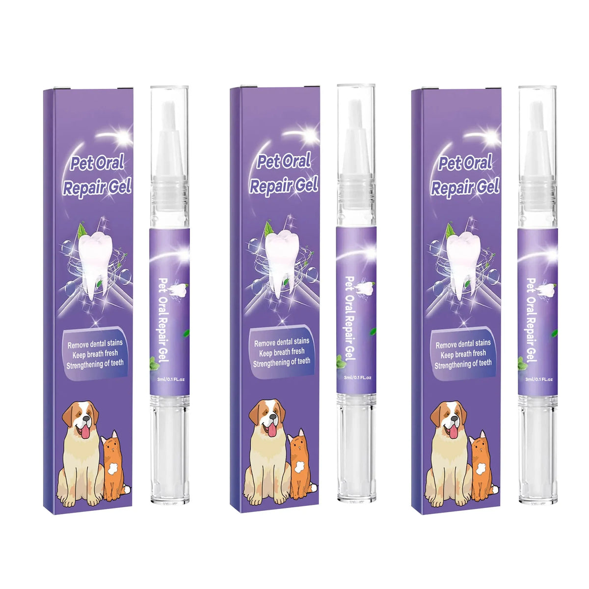 Zelixo Pet Teeth Cleaning Gel Pen — Fresh Breath & Tartar Removal for Dogs