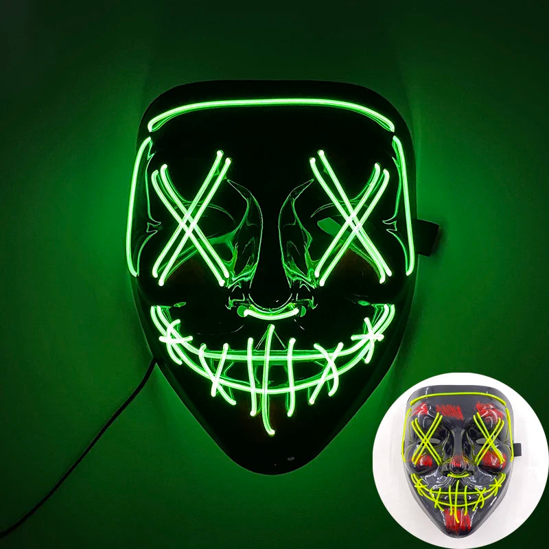 Zelixo Neon Light-Up Fox Mask — Glow in the Dark LED Halloween Cosplay Mask