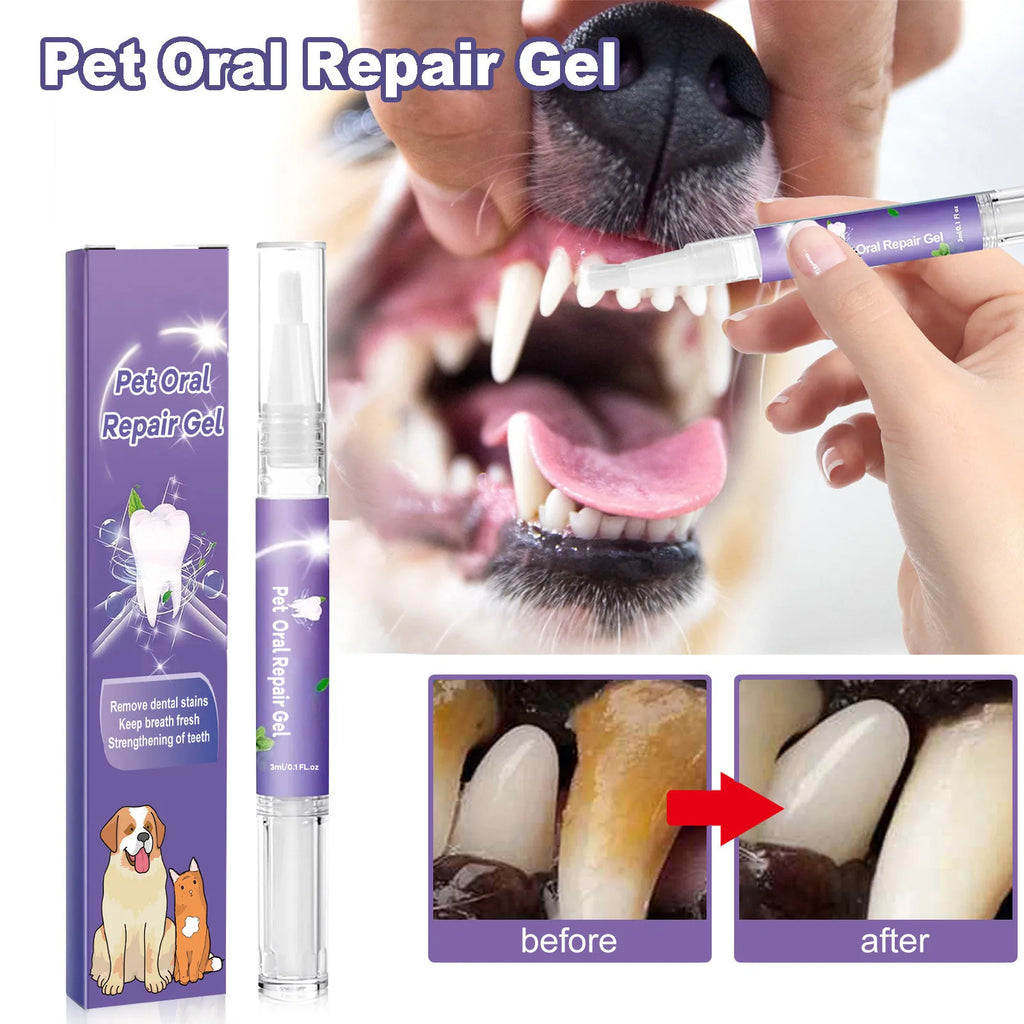 Zelixo Pet Teeth Cleaning Gel Pen — Fresh Breath & Tartar Removal for Dogs