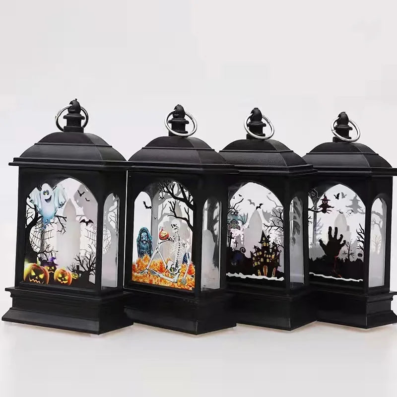Zelixo Portable Pumpkin Castle Lantern — LED Jack-O-Lantern Flame Halloween Lamp