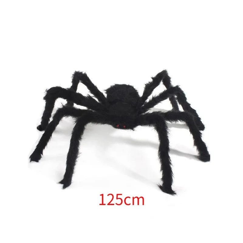 Zelixo Giant Plush Black Spider — Halloween Haunted House Decoration 30–200cm