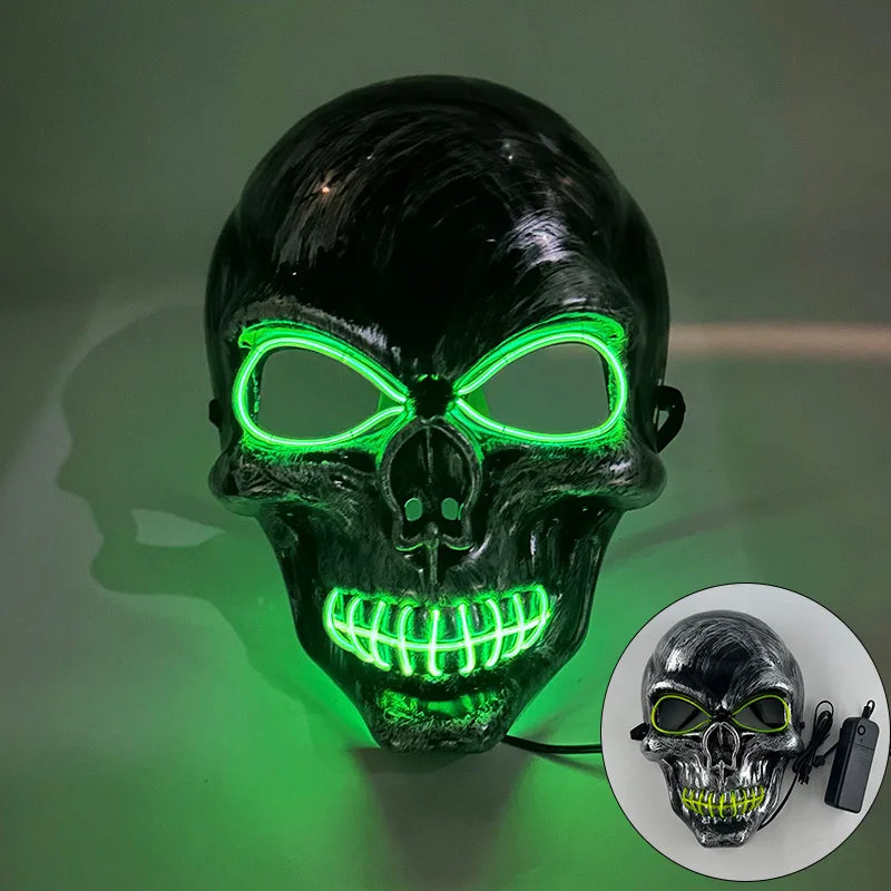 Zelixo Neon Light-Up Fox Mask — Glow in the Dark LED Halloween Cosplay Mask
