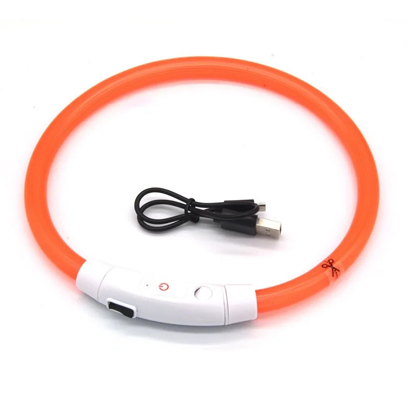 Zelixo LED Fiber Optic Dog Collar — USB Rechargeable Safety Light Collar