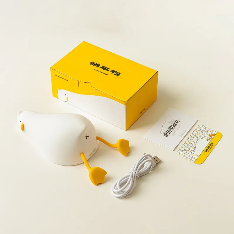 Zelixo Squishy Duck LED Night Light — Rechargeable Silicone Kids Bedroom Lamp